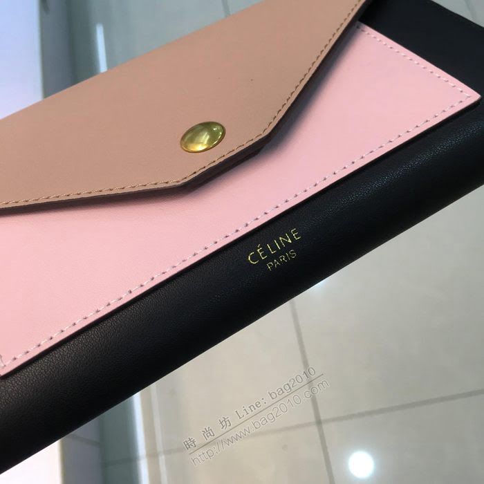 CELINE女包 pocket信封錢包 0136 小牛皮 多功能長錢包 賽琳長款拼色女錢包  sl2060